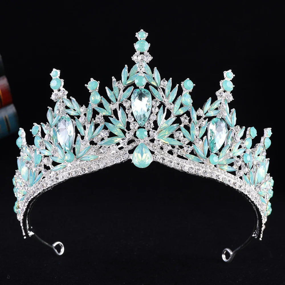 Diezi Baroque Vintage Crystal Tiara Crown for Women and Girls Wedding Party Elegant Rhinestone Hair Jewelry