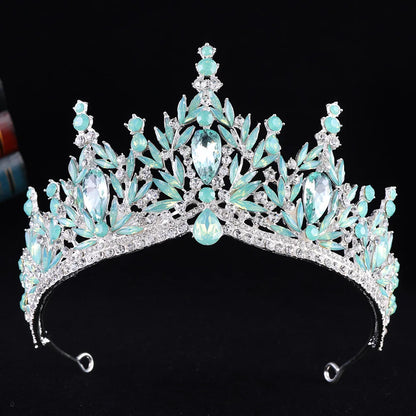 Diezi Baroque Vintage Crystal Tiara Crown for Women and Girls Wedding Party Elegant Rhinestone Hair Jewelry