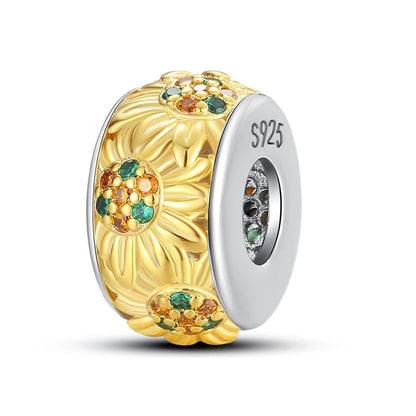 925 Sterling Silver Colorful Butterfly And Cherry Blossom Beads Clip Charm For DIY Bracelets Fine Zircon Jewelry
