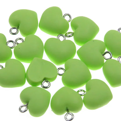 Sweet Bell 9 Color Resin Heart Charms Set for DIY Jewelry and Accessories