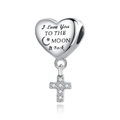 925 Sterling Silver Virgin Mary Angel Cross Pendant Necklace Charm for DIY Jewelry Gifts