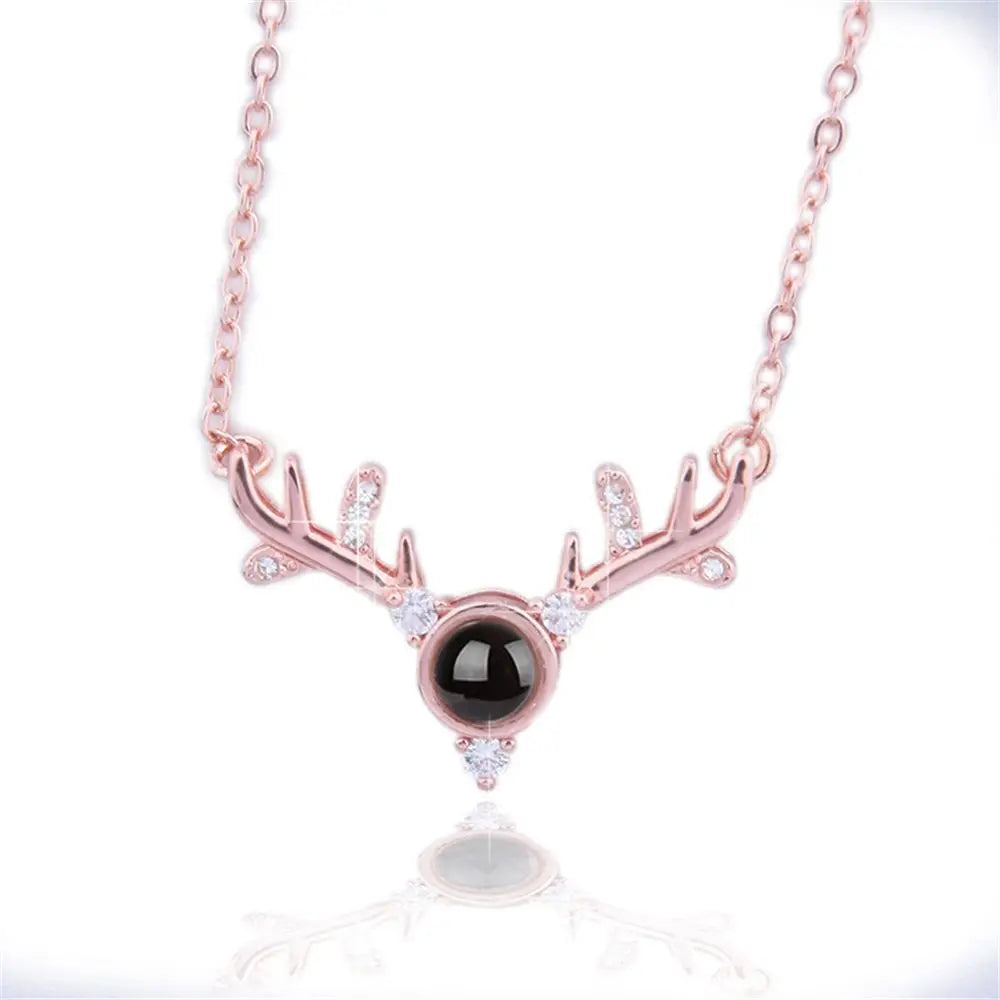 100 Languages I Love You Projection Pendant Necklace for Women gold-9