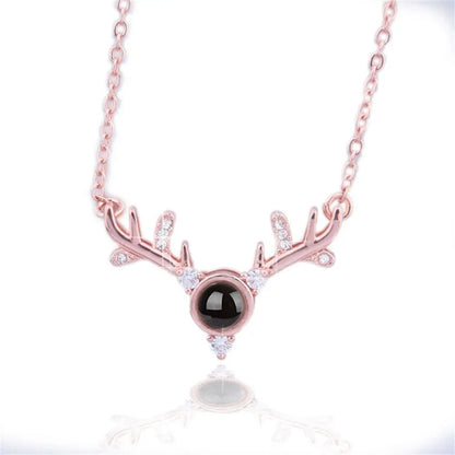 100 Languages I Love You Projection Pendant Necklace for Women gold-9