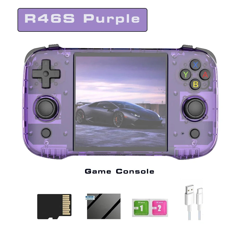 BOYHOM R46S Retro Handheld Game Console Linux RK3566 4.0 Inch IPS Screen 15000 Games Portable Mini HDMI 4000mAh Battery Kids Gift