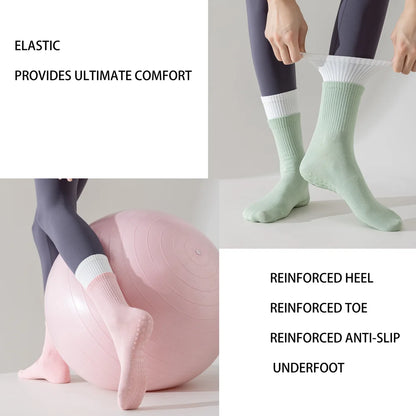 3 Pairs Hot Yoga Ankle Socks Organic Cotton Cushioned
