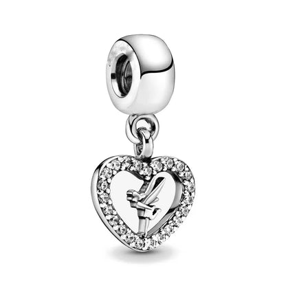 Spring Charms 925 Silver Football Mother Son Dog Pendant Bead Jewelry for European Bracelets and Necklaces