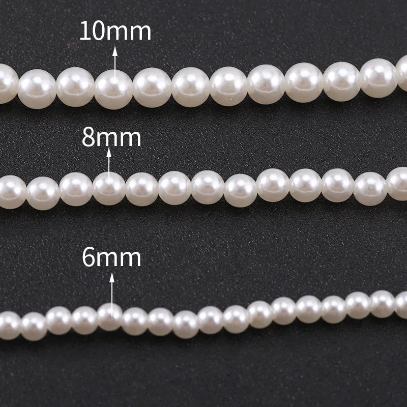 Elegant Unisex Pearl Necklace Handmade Bead Strand for Weddings and Banquets 2024 Trend