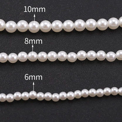 Elegant Unisex Pearl Necklace Handmade Bead Strand for Weddings and Banquets 2024 Trend
