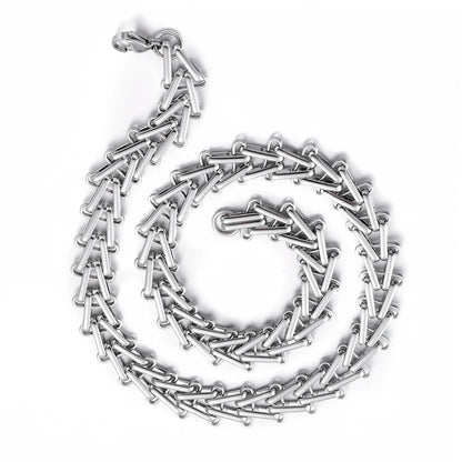Huge Stainless Steel Handmade Link Chain Necklace and Bracelet for Men Hypoallergenic Fashion Jewelry