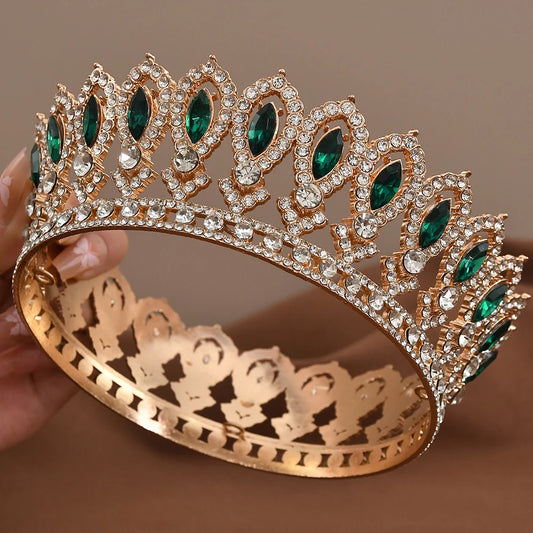 Vintage Crystal Baroque Rhinestone Tiara Bridal Wedding Headdress Hairpiece