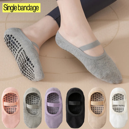 Single Strap Non Slip Yoga Socks Women Pilates Grip
