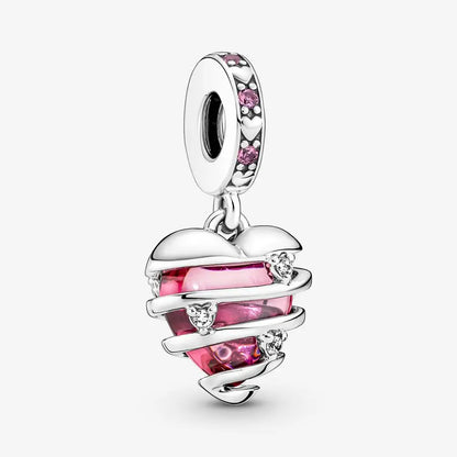 Romantic Heart Bead Pendant Set for Charm Bracelets and Necklaces Thanksgiving Jewelry Gift for Women BD27