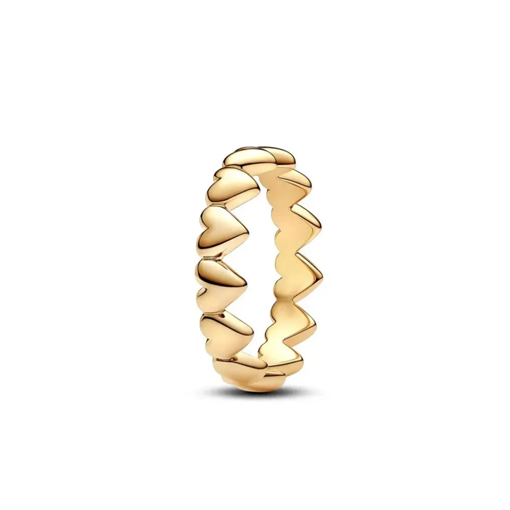 Timeless 2024 Silver Heart Charm Rings for Women with Zircon Stone P2303