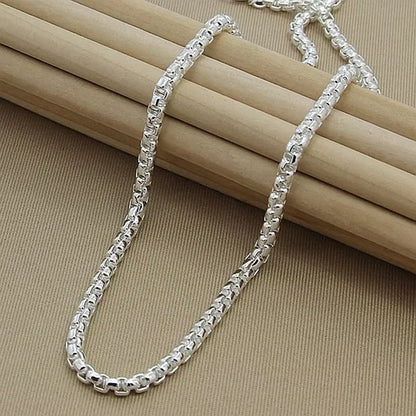 Retro Silver Plated Chain Necklace and Bracelet Set for Men and Women Perfect for Weddings and Engagements