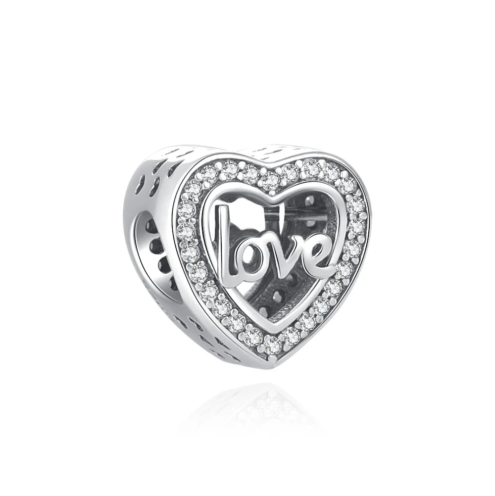 925 Sterling Silver Love Arrow Double Ring Charm for Wedding Anniversary Jewelry B898