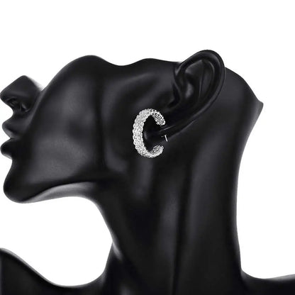 925 Sterling Silver Charm Stud Earrings For Women Party