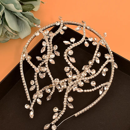 DZ165 Luxury Bridal Crystal Tiara Headband for Weddings and Proms