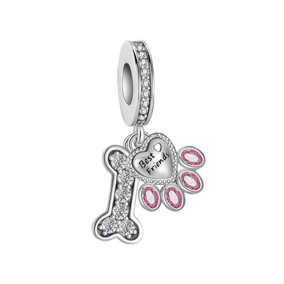 Original 925 Sterling Silver Cat Claw Charms with Zircon Accents Money Attract Earrings and DIY Necklace Bracelet Beads Gift Jewelry