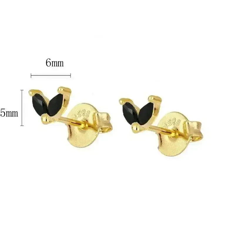 925 Sterling Silver Tiny Stud Earrings Colorful Crystal Luxury Jewelry LN0132-9