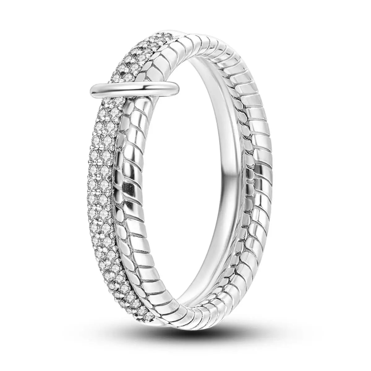 Silver Plated Luxury Stackable Ring for Women with Infinite Flower Design and Zircon Stone for Engagement and Wedding Parties APTR019