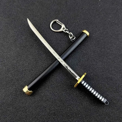 Mini Zoro Samurai Sword Keychain Top Rated Anime Accessory for Cosplay and Gifts 769-black