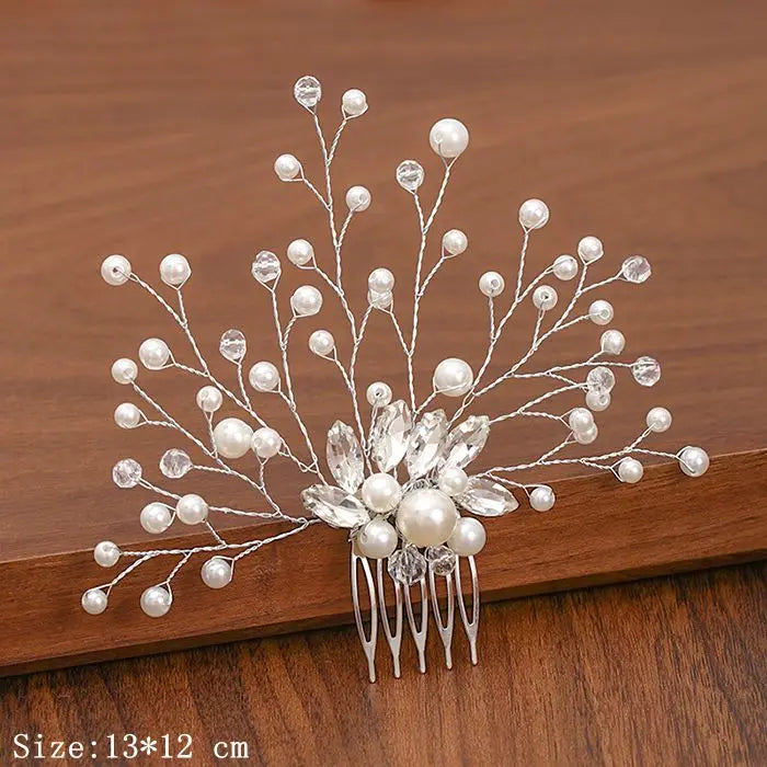 Silver Pearl Rhinestone Bridal Hair Combs - Top-Rated Wedding Hair Accessories for Women Silver 30