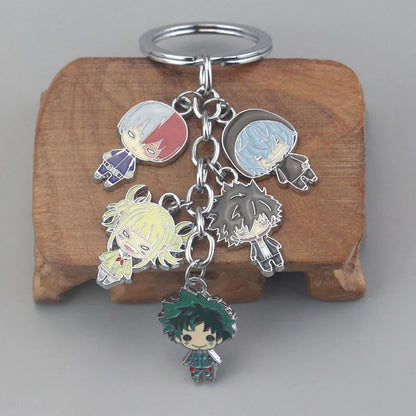 My Hero Academia Character Alloy Keychain Set Midoriya Bakugo Todoroki