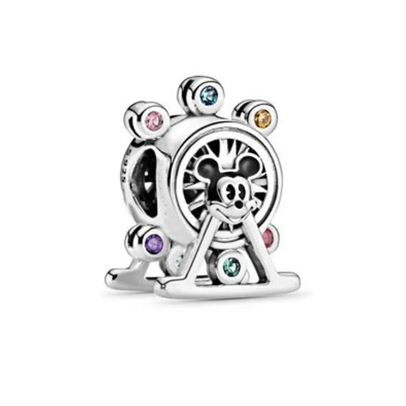 Exquisite 925 Silver Rabbit and Mouse Pendant Beads for DIY European Bracelets with Zircon Accents