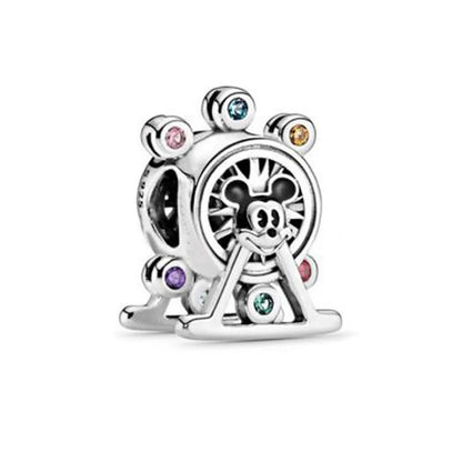Exquisite 925 Silver Rabbit and Mouse Pendant Beads for DIY European Bracelets with Zircon Accents