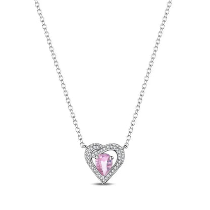 Original 925 Sterling Silver Heart Skull Necklace Ring and Cross Bracelet Set with Zircon Accents for Halloween and Valentine Gifts