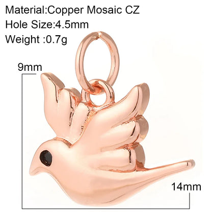 Charming Gold Moon Flower Bird Pendant for DIY Jewelry Making