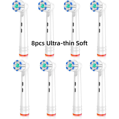 Toothbrush Replacement Heads Refill for Oral B Electric Toothbrush Pro1000 Pro 3000 Pro5000 Pro7000 Vitality Floss Action - 16 Pack 8 Ultra-thin Soft