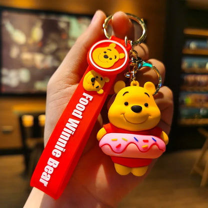 Kawaii Anime Disney Keychain Set Featuring Mickey Mouse, Minnie, Lilo & Stitch