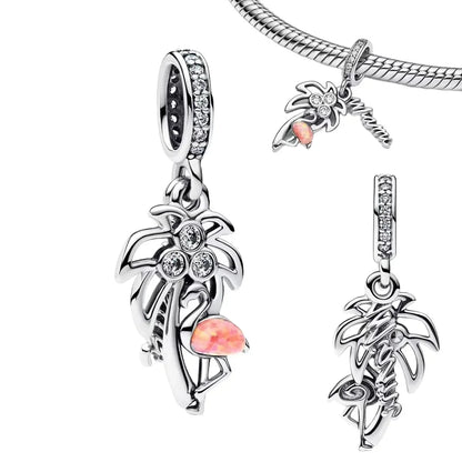 Summer Murano Glass Sea Turtle Dangle Charm Colorful Crystal Zircon Pendant 925 Sterling Silver Fine Jewelry for Original Bracelets