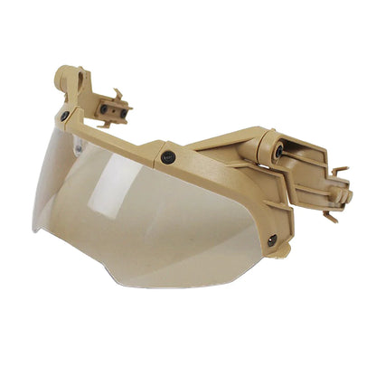 New Tactical FAST Helmet Half Face Mask With Flip Goggles DE Goggles 2