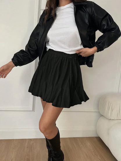 Summer White High Waist Mini Skirt Ruffle For Women