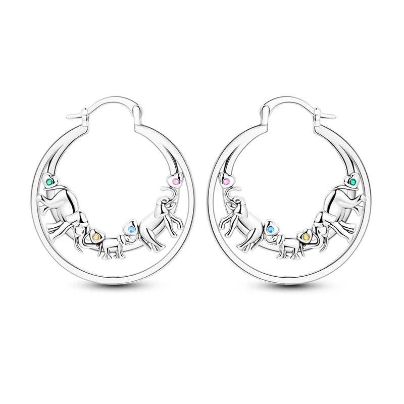 925 Sterling Silver Zirconia Hoop Earrings for Women Engagement Birthday Gift KTE471