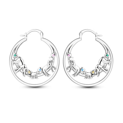 925 Sterling Silver Zirconia Hoop Earrings for Women Engagement Birthday Gift KTE471