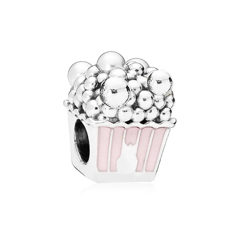 925 Silver Flower Bead Pendant for European Bracelet DIY Jewelry P691