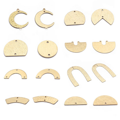 Brass Moon Round Connectors U-Shaped Arch Links for DIY Jewelry Making 10 to 20 Pieces