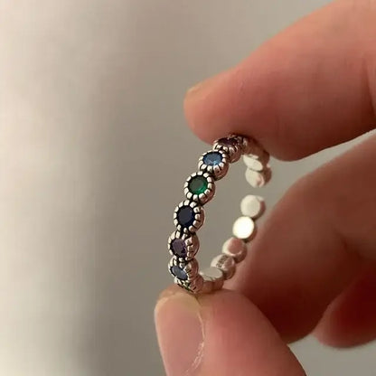 BF Club 925 Sterling Silver Rings for Women Simple Gold Star Fashion Jewelry Beige resizable