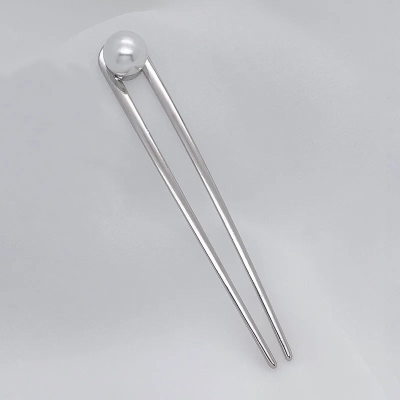 Elegant Turquoise Enamel Shell Hairpin for Women Luxury Metal U Shape Hair Stick