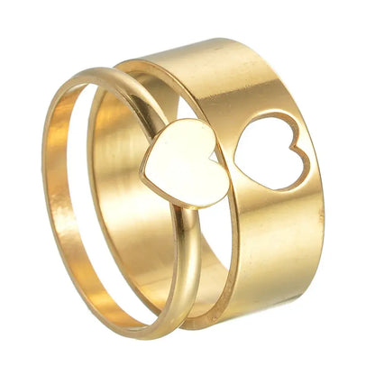 MeMolissa Luxury Clear Stone Crystal Wedding Rings Gold Plated Stainless Steel Jewelry 128R7