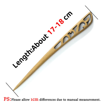 Elegant Green Sandalwood Chinese Vintage Hairpins Set for Women