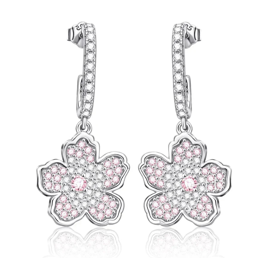 925 Sterling Silver Luxury Heart Sun Moon Stud Earrings Bow Butterfly Crab Clip Set for Women Party Jewelry Gifts
