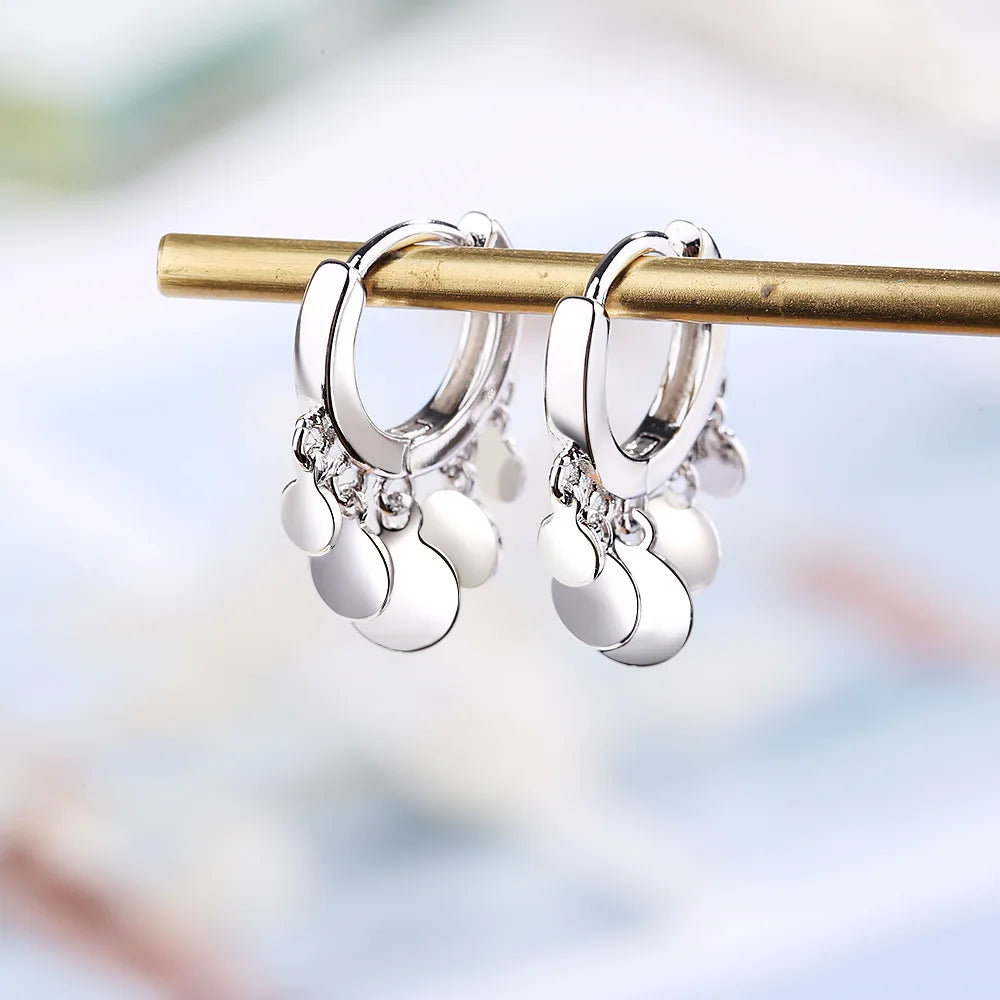 Elegant 925 Sterling Silver Zircon Stud Earrings for Women's Wedding and Engagement