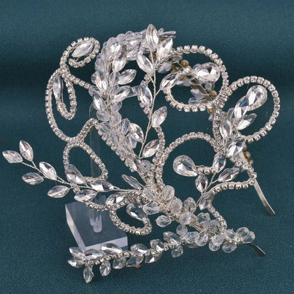 DZ165 Luxury Bridal Crystal Tiara Headband for Weddings and Proms