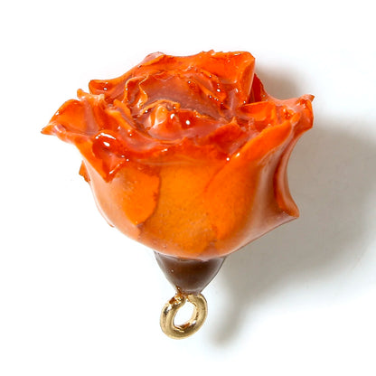 Handmade Multicolor 3D Resin Flower Charms for DIY Jewelry Earrings 2x16mm