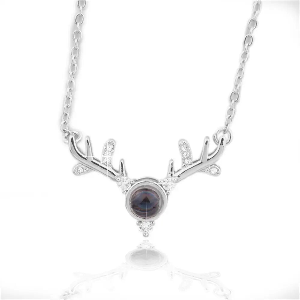 100 Languages I Love You Projection Pendant Necklace for Women silver-9