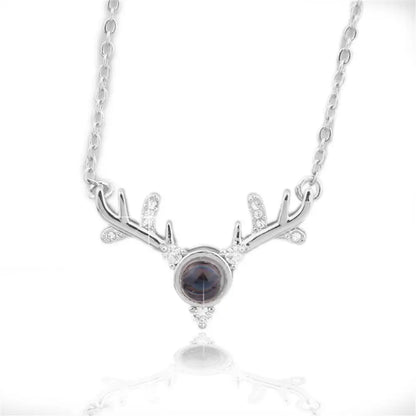 100 Languages I Love You Projection Pendant Necklace for Women silver-9